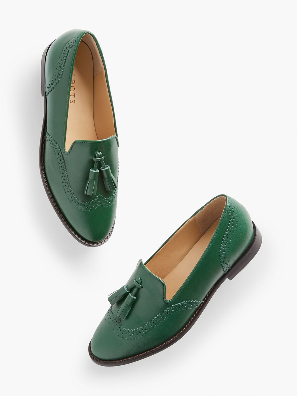 Talbots Leighton Tasseled Emerald Loafers